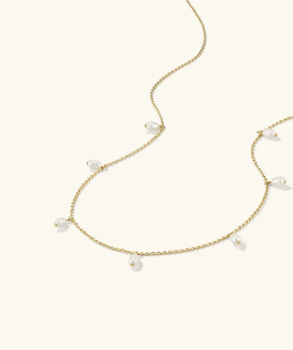 Necklaces<Mejuri Tiny Pearl Station Necklace