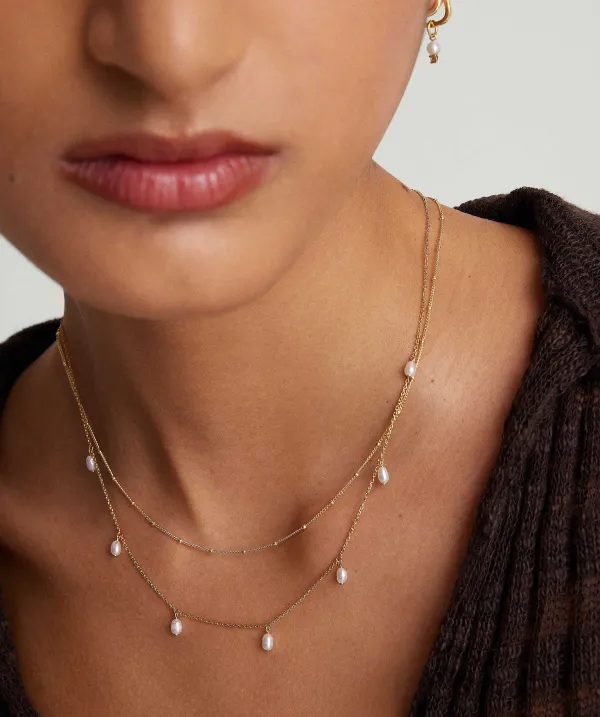 Necklaces<Mejuri Tiny Pearl Station Necklace