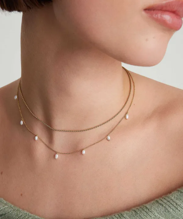 Necklaces<Mejuri Tiny Pearl Station Necklace